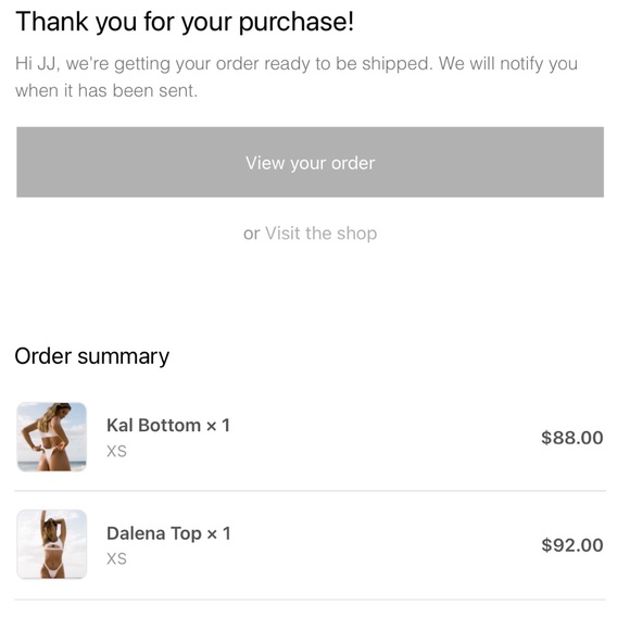 Indah white swimsuit set (Dalena top and Kal bottoms, white, XS) - Picture 2 of 5